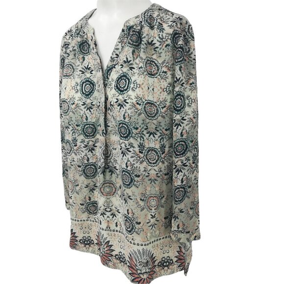 Maurices Sheer Popover Boho Blouse Size S Ethnic Floral Paisley 3/4 Sleeves - Picture 6 of 12